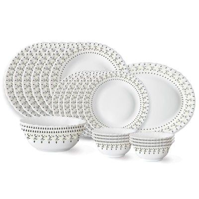 Larah by Borosil Ora Gold Fluted Series Opalware Dinner Set | 21 Pieces for Family of 6 | Microwave & Dishwasher Safe | Bone-Ash Free | Crockery Set for Dining & Gifting | Plates & Bowls | White
