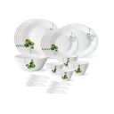 Larah By Borosil Oval Opalware Dinner Set, 33 Pcs, White...