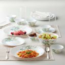Larah by Borosil Pack of 13 Opalware Fauna Dinner Set Dinner Set  (White, Microwave Safe)...