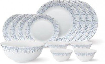 Larah by Borosil Pack of 13 Opalware Pulse Dinner Set