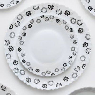Larah by Borosil Pack of 18 Opalware Universe Dinner Set