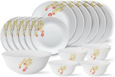 Larah by Borosil Pack of 19 Opalware Pebbles Dinner Set