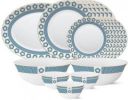 Larah by Borosil Pack of 21 Opalware Crystal Dinner Set  (White, Microwave Safe)...