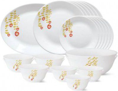 Larah by Borosil Pack of 27 Opalware Pebbles Dinner Set