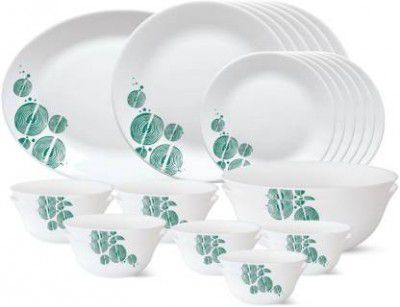 Larah by Borosil Pack of 27 Opalware Woodstock Dinner Set