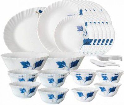 Larah by Borosil Pack of 33 Opalware Ageria (Lh) Dinner Set