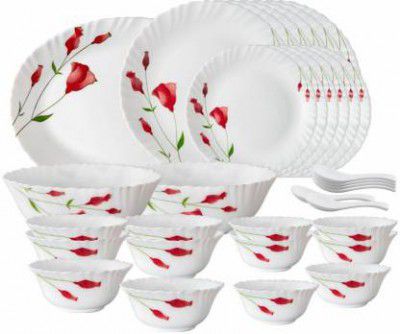 Larah by Borosil Pack of 33 Opalware Diana Dinner Set 