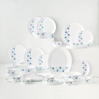 Larah by Borosil Pack of 36 Opalware Bluebell Dinner Set