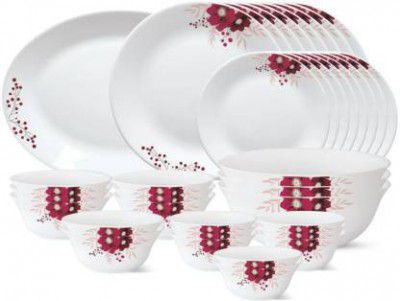Larah by Borosil Pack of 36 Opalware Paradise Dinner Set