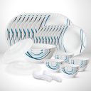 Larah by Borosil Pack of 44 Opalware Galaxy Series Merlin Dinnerset, Crockery For Dining & Gifting Dinner Set (Blue, Black, Microwave Safe)...