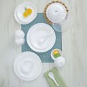 Larah by Borosil Pack of 44 Opalware Galaxy Series White Crockery Set for Dining (White, Microwave Safe)...