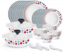Larah by Borosil Pack of 44 Opalware Pastel Galaxy Crockery Set for Dining & Gifting, Plate & Bowl Dinner Set  (White, Microwave Safe)...