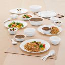 Larah by Borosil Plain White Silk Series Opalware Dinner Set | 27 Pieces for Family of 6...
