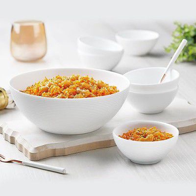 Larah by Borosil Plainware Orbit Series Opalware 7 Pcs Pudding Set 