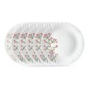 Larah by BOROSIL Red Bud 6 Pcs Opalware Plate Set (Dia - 10 inch), White...