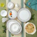Larah by Borosil Regalia Grace Opalware Dinner Set | 61 Pcs for Family of 8...