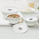 Larah by BOROSIL Sage Opalware Solid Microwave Safe Mixing and Serving Bowl Set (500 ml, 750 ml, 1000 ml, 1500 ml, White) - Set of 4...