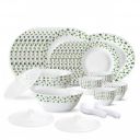 Larah by Borosil Sage Silk Series Opalware Dinner Set | 47 Pieces for Family of 8 | Microwave & Dishwasher Safe | Bone-Ash Free | Crockery Set for Dining & Gifting | Plates & Bowls | White...