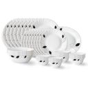 Larah by Borosil Shadow Fluted Series Opalware Dinner Set...