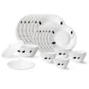 Larah by Borosil Shadow Fluted Series Opalware Dinner Set | 28 Pieces for Family of 6 | Microwave & Dishwasher Safe | Bone-Ash Free | Crockery Set for Dining & Gifting | Plates & Bowls | White...