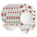 Larah by Borosil Silk Series Bali Opalware Dinner Set | 19 Pieces for Family of 6...