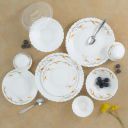 Larah by Borosil Silk Series Bella Opalware Dinner Set with Steel Spoon | 41 Pcs for Family of 6 | Microwave & Dishwasher Safe | Bone-Ash Free | Crockery Set for Dining & Gifting | Plates & Bowls...