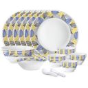 Larah by Borosil Silk Series Kora Opalware Dinner Set | 27 Pieces for Family of 6 | Microwave & Dishwasher Safe...