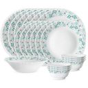 Larah by Borosil Silk Series Stardust Opalware Dinner Set | 19 Pieces for Family of 6...