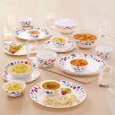 Larah By Borosil Speckle Silk Series Opalware Dinner Set with Glasses, 35 Pieces for Family of 6, Microwave & Dishwasher Safe, Bone-Ash Free, Crockery Set for Dining & Gifting, Plates & Bowls, White...