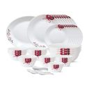 Larah by Borosil - Tiara Series, Paradise, 44 Pcs, Opalware Dinner Set, White...