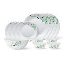Larah by Borosil - Tiara Series, Foliage, 13 Pcs, Opalware Dinner Set, White...