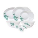 Larah by Borosil - Tiara Series, Woodstock, 21 Pcs, Opalware Dinner Set, White...