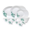 Larah by Borosil - Tiara Series, Woodstock, 27 Pcs, Opalware Dinner Set, White...