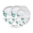 Larah by Borosil Tiara Series Woodstock Opalware Dinner Set | 44 Piece for Family of 8 | White...