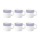 Larah By Borosil Tuscan Opalware Up Set, 6-Pieces, White - 100 Ml...