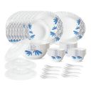 Larah by BOROSIL Twilight 47 Pcs Opalware Dinner Set, White...