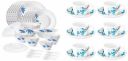 Larah by Borosil Twilight Silk Series Opalware Dinner Set, 35 Pieces & Larah By Borosil - Mimosa (LH) Cup and Saucer Set, 140ml, 12-Pieces...