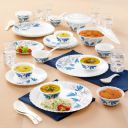 Larah By Borosil Twilight Silk Series Opalware Dinner Set with Glasses, 40 Pieces for Family of 6...