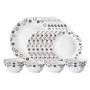Larah by Borosil Universe Opalware Dinner Set, 18 Pieces, White...