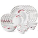 Larah by BOROSIL Verona Opalware Dinner Set (White) - 19-Pieces...