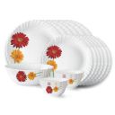 Larah by Borosil Zinnia Fluted Series Opalware Dinner Set | 19 Pieces for Family of 6 | Microwave & Dishwasher Safe | Bone-Ash Free | Crockery Set for Dining & Gifting | Plates & Bowls | White...