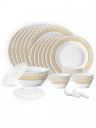 BOROSIL Arche Jupiter Series Jupiter White 34 Pcs Printed Crockery Dinner Set...