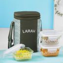 Larah Glassware Gracia Glass Lunchbox with Bag | Green...
