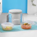 Larah Glassware Vogue Borosilicate Glass Lunchbox with Bag | 2pc Round Container (400 ml Each)...
