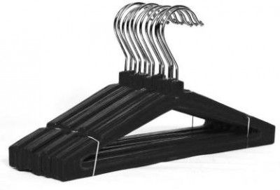 Lashkara (Heavy) Plastic Shirt Pack of 12 Hangers For Shirt (Black)