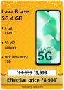 Lava Blaze 5G @ ₹8,999/- During Big Billion Days Sale...