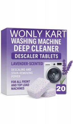 Lavender-scented 20 Pcs Washing Machine Deep Cleaner Descaler Tablets for All Front and Top Load Machines, with Descaling and Stain-Removing Power (pack of 20)