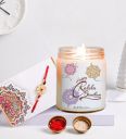 Aromatic Fables Lavender White Wax Scented Candles With Raksha Bandhan Gift Set...