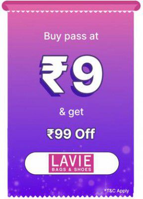 BBD Sale | Lavie Pass only at Rs. 9 and get discount of 25% upto Rs. 99 