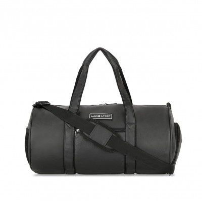 Lavie Sport 46Cm Athlete 27 litres Synthetic Leather Gym Duffle Bag, Black, 23 Cm